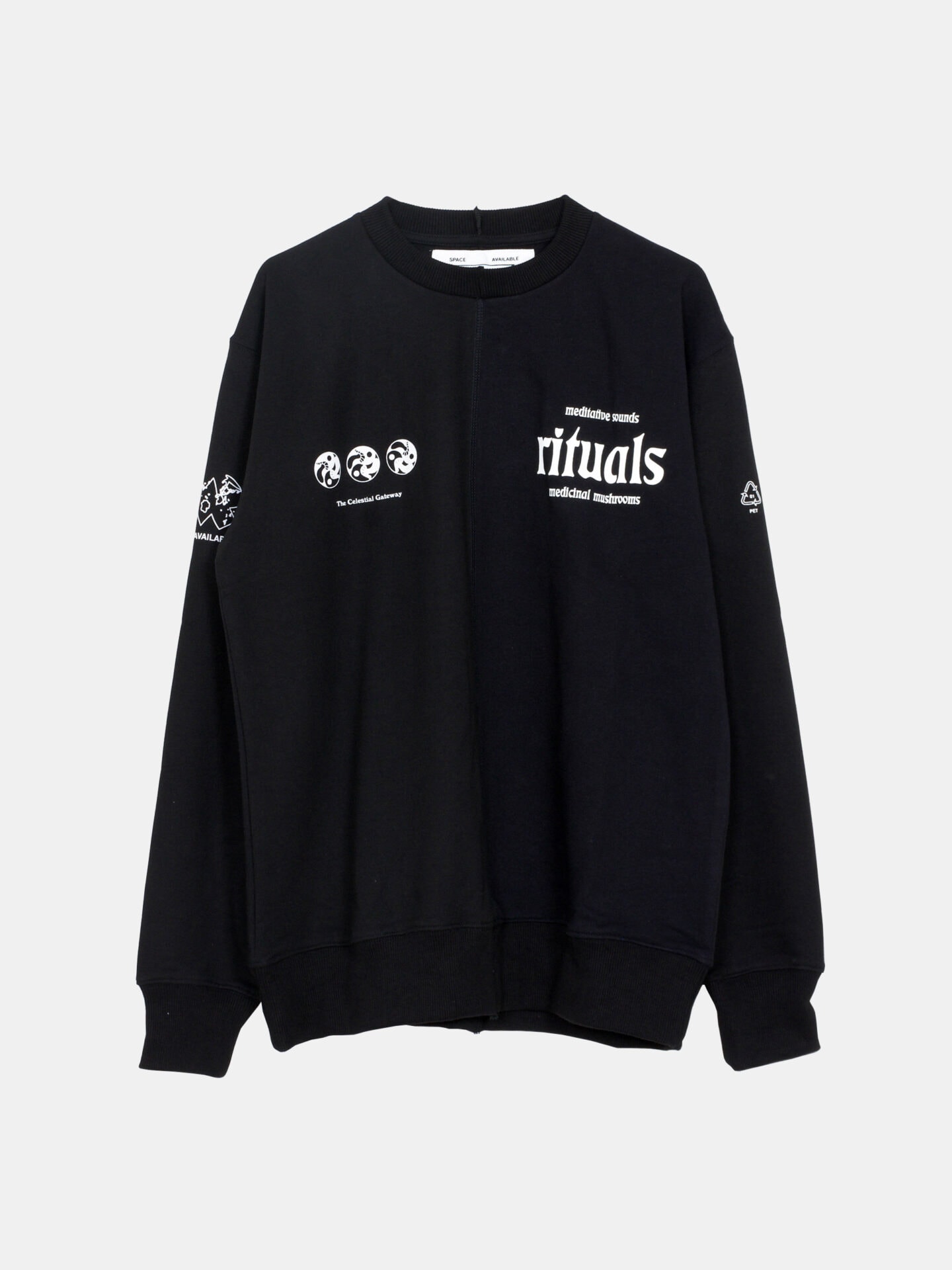 SPACE AVAILABLE UPCYCLED RITUALS CREW / BLK *LAST 1 NIGHTHAWKS SA2022AW004A NIGHTHAWKS