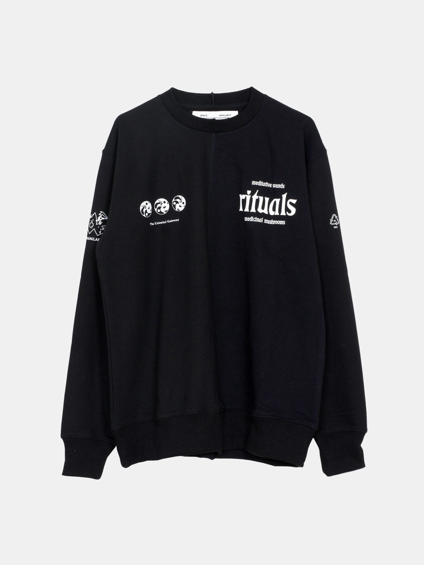 SPACE AVAILABLE UPCYCLED RITUALS CREW / BLK *LAST 1 NIGHTHAWKS SA2022AW004A NIGHTHAWKS