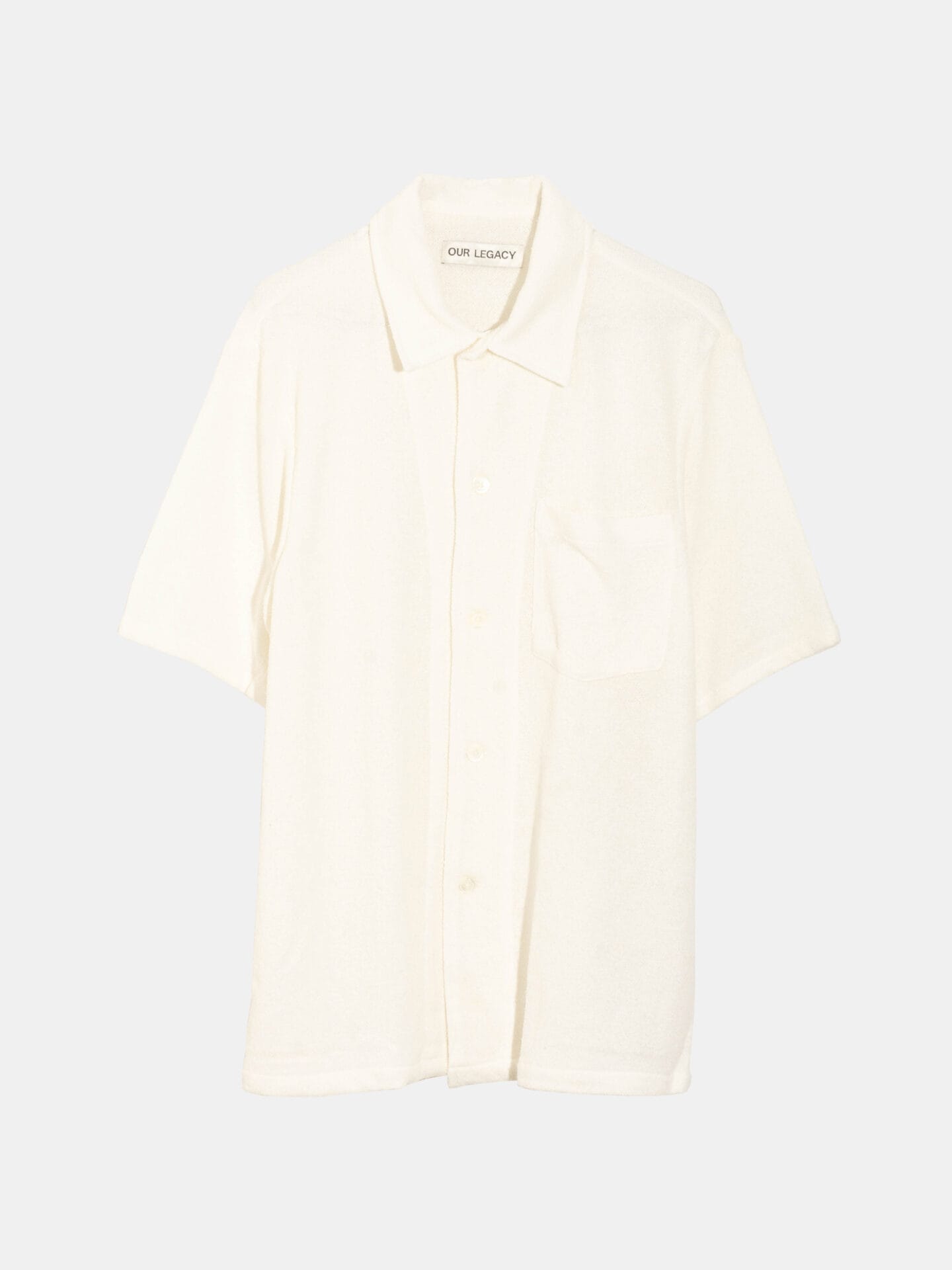 our legacy WHITE COATED BOX SHIRT