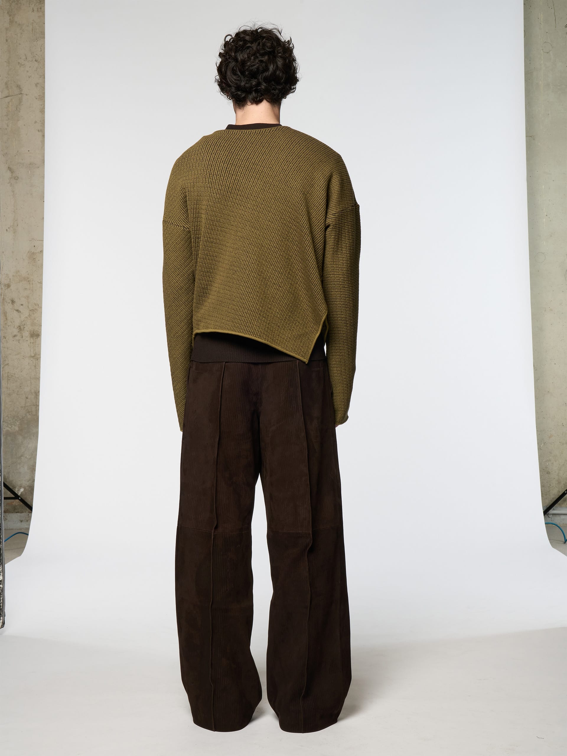 OMAR AFRIDI SLANTED CREWNECK JUMPER - NIGHTHAWKS