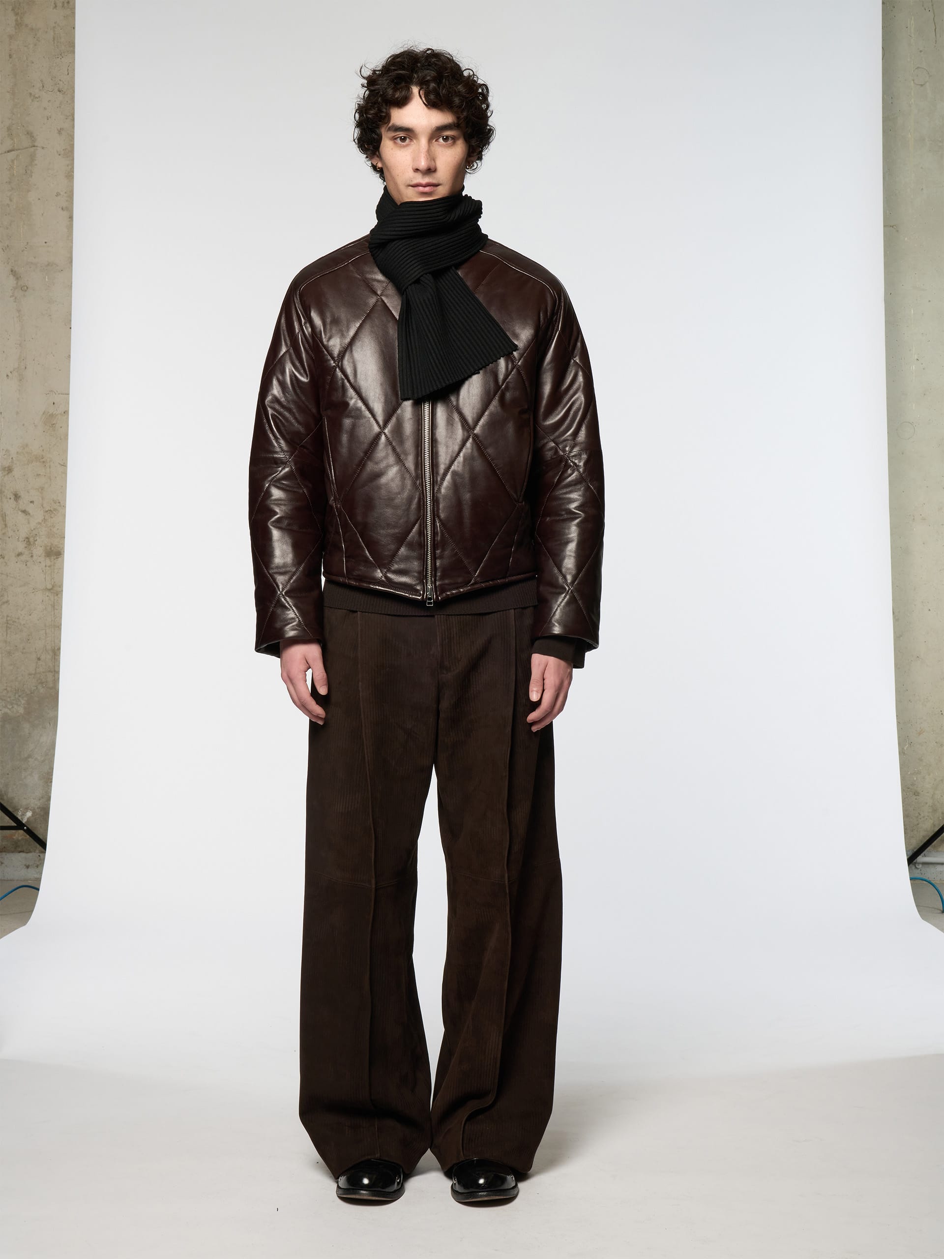 OMAR AFRIDI ARTICULATED KNITTED SCARF NIGHTHAWKS OA2025AW012A NIGHTHAWKS