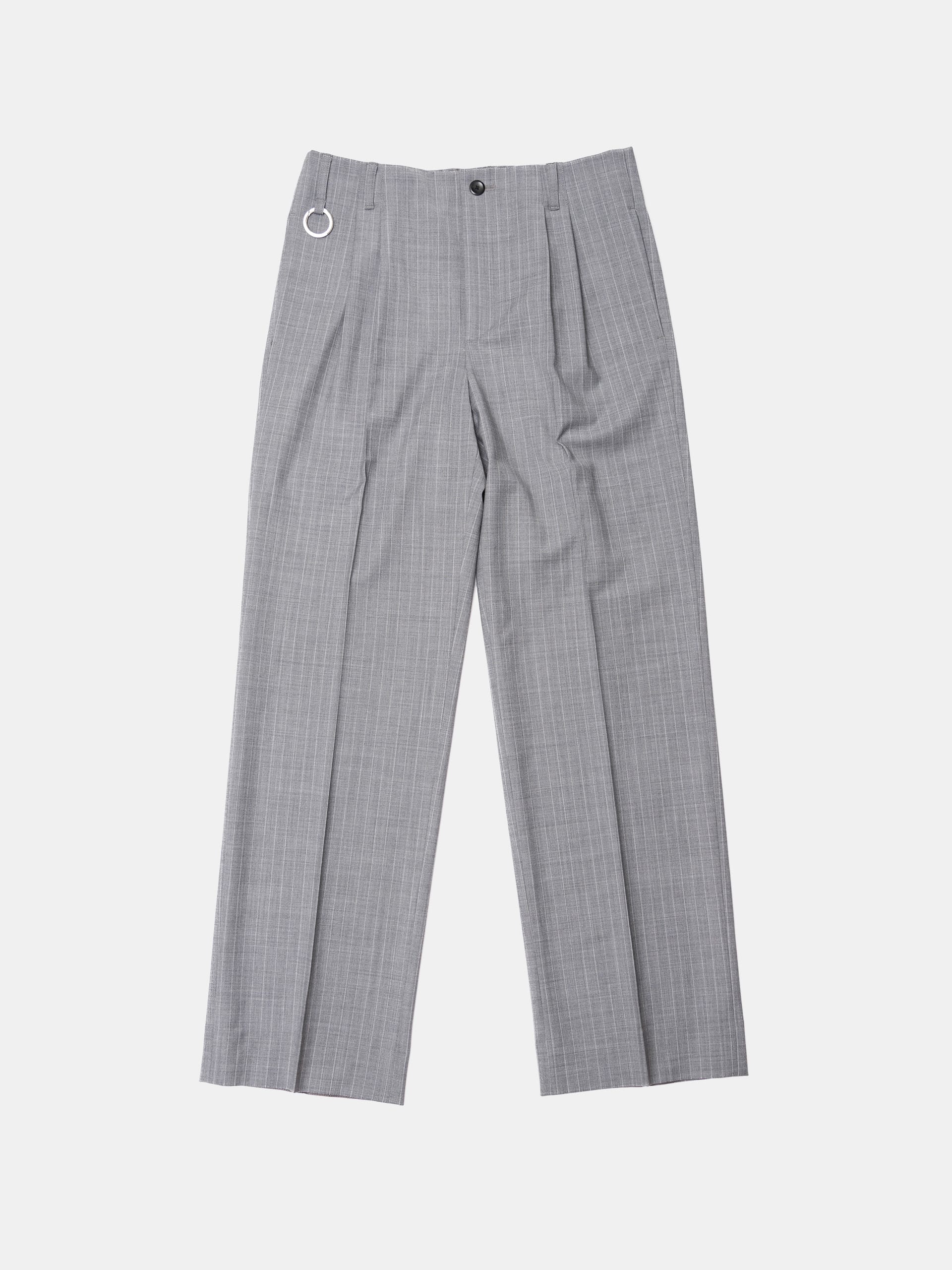 th products QUINN / Wide Tailored Pants / Gray Stripe NIGHTHAWKS TH2026SS007A NIGHTHAWKS