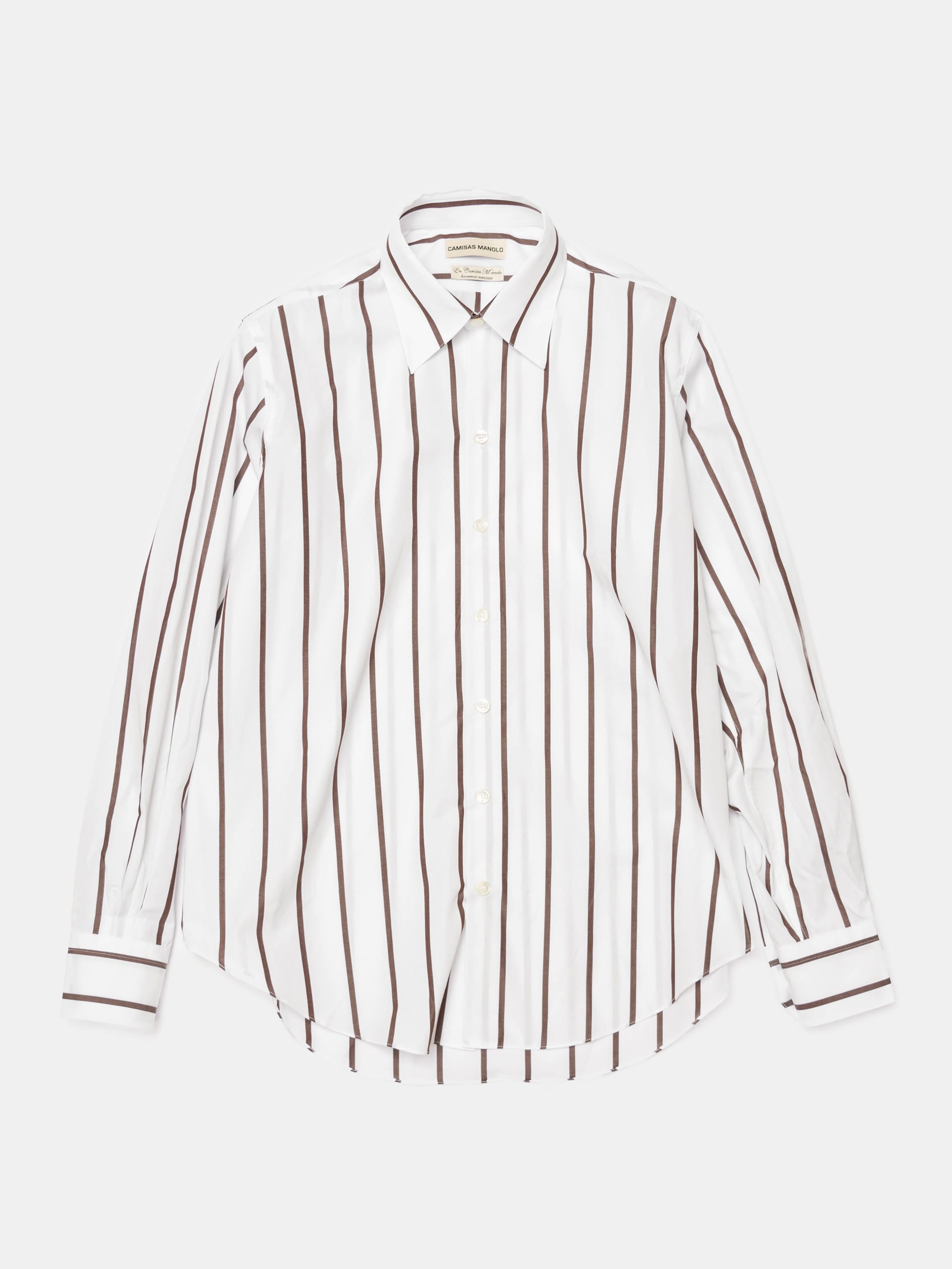 CAMISAS MANOLO Normal Shirt / Brown Wide Stripes NIGHTHAWKS CM2026SS006A NIGHTHAWKS